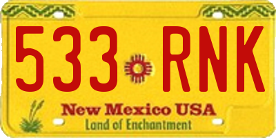 NM license plate 533RNK