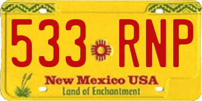 NM license plate 533RNP