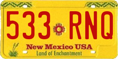NM license plate 533RNQ