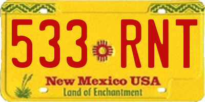 NM license plate 533RNT
