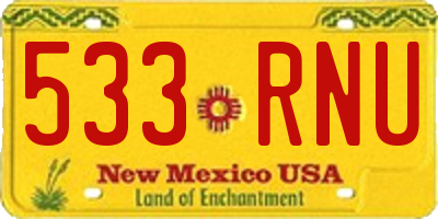 NM license plate 533RNU