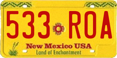 NM license plate 533ROA