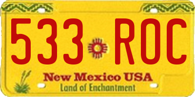NM license plate 533ROC