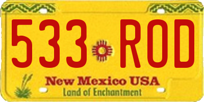 NM license plate 533ROD