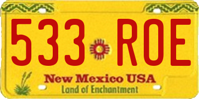 NM license plate 533ROE