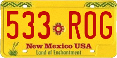 NM license plate 533ROG