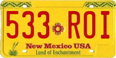 NM license plate 533ROI