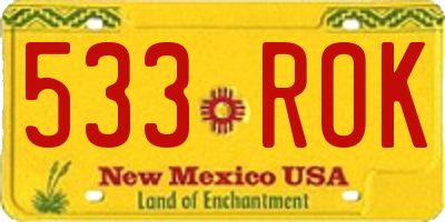 NM license plate 533ROK
