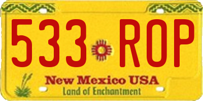NM license plate 533ROP