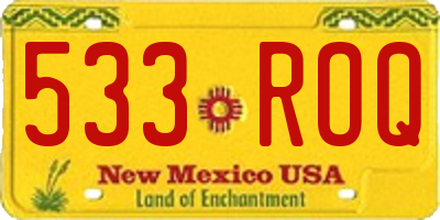 NM license plate 533ROQ