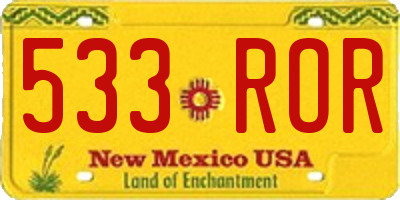 NM license plate 533ROR