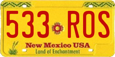NM license plate 533ROS