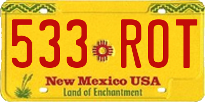 NM license plate 533ROT