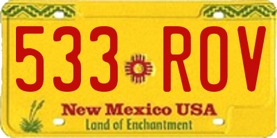 NM license plate 533ROV