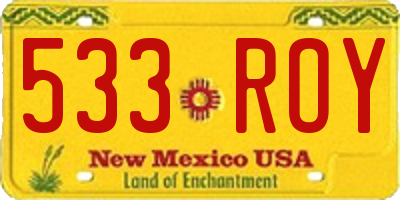 NM license plate 533ROY