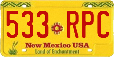 NM license plate 533RPC