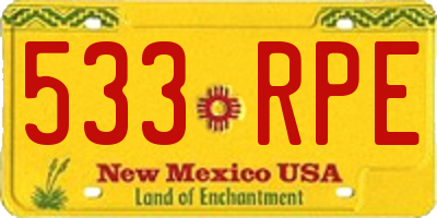 NM license plate 533RPE