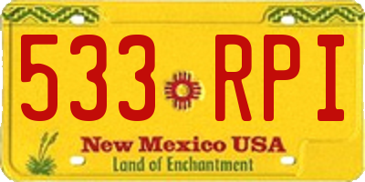 NM license plate 533RPI