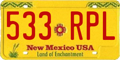 NM license plate 533RPL