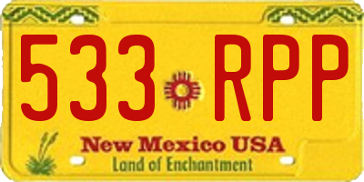 NM license plate 533RPP