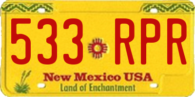 NM license plate 533RPR