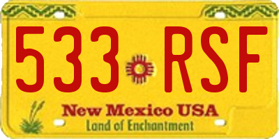 NM license plate 533RSF