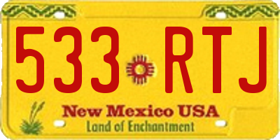 NM license plate 533RTJ
