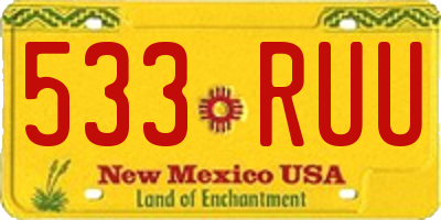 NM license plate 533RUU