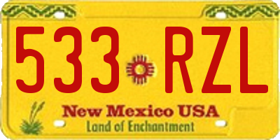 NM license plate 533RZL