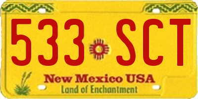NM license plate 533SCT