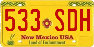 NM license plate 533SDH