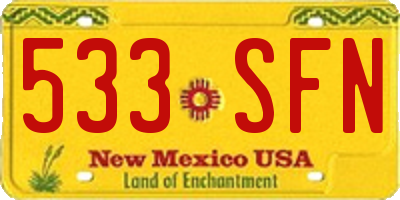 NM license plate 533SFN