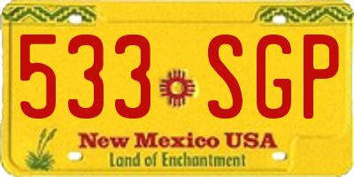 NM license plate 533SGP