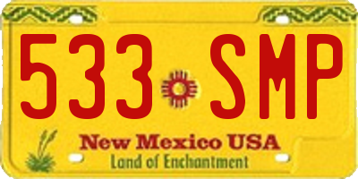 NM license plate 533SMP