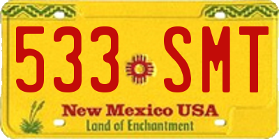 NM license plate 533SMT