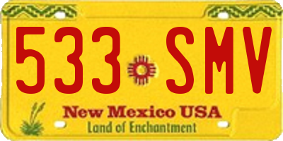 NM license plate 533SMV