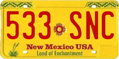 NM license plate 533SNC