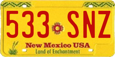 NM license plate 533SNZ