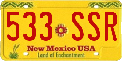 NM license plate 533SSR