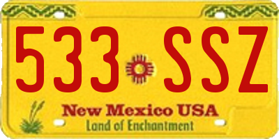 NM license plate 533SSZ