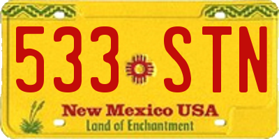 NM license plate 533STN