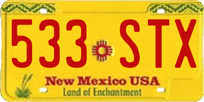 NM license plate 533STX