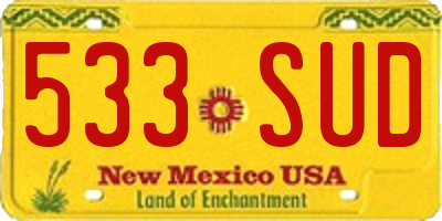 NM license plate 533SUD