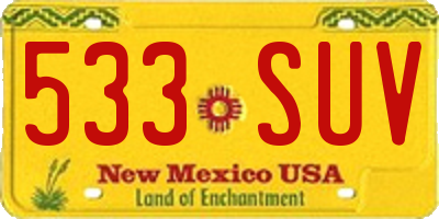 NM license plate 533SUV
