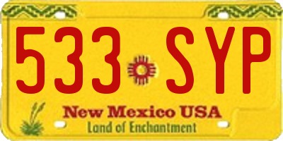 NM license plate 533SYP