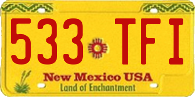NM license plate 533TFI