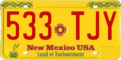NM license plate 533TJY