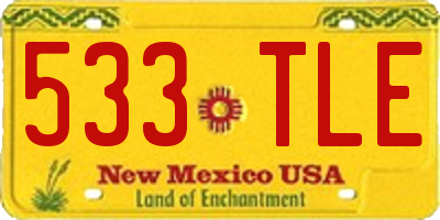 NM license plate 533TLE