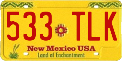NM license plate 533TLK