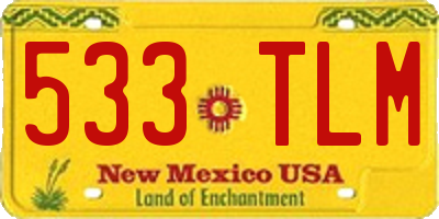 NM license plate 533TLM